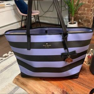 KATE SPADE NAVY STRIPED TOTE BAG